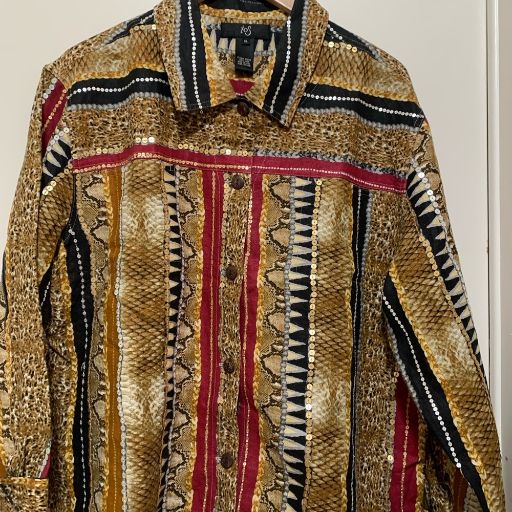 Ios Colorful Jungle Light Jacket Button Chic Top … - image 6